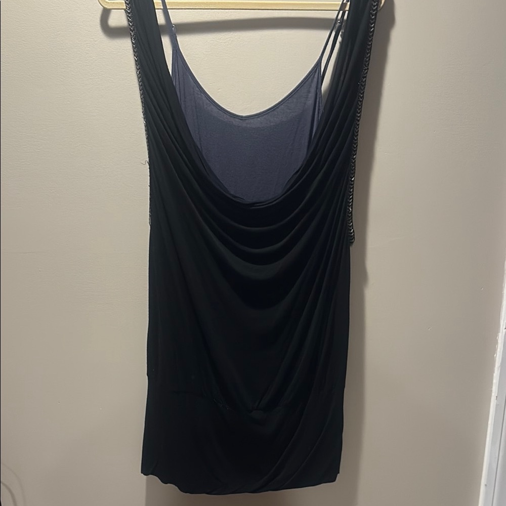 BCBGeneration Black Draped Camisole Top